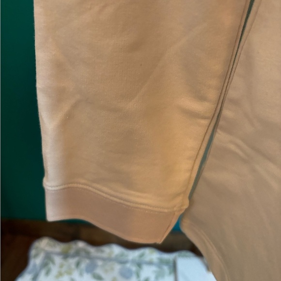 D & Co Active Cream V-Neck Sweater with Orange and Pink Trim - Picture 5 of 6